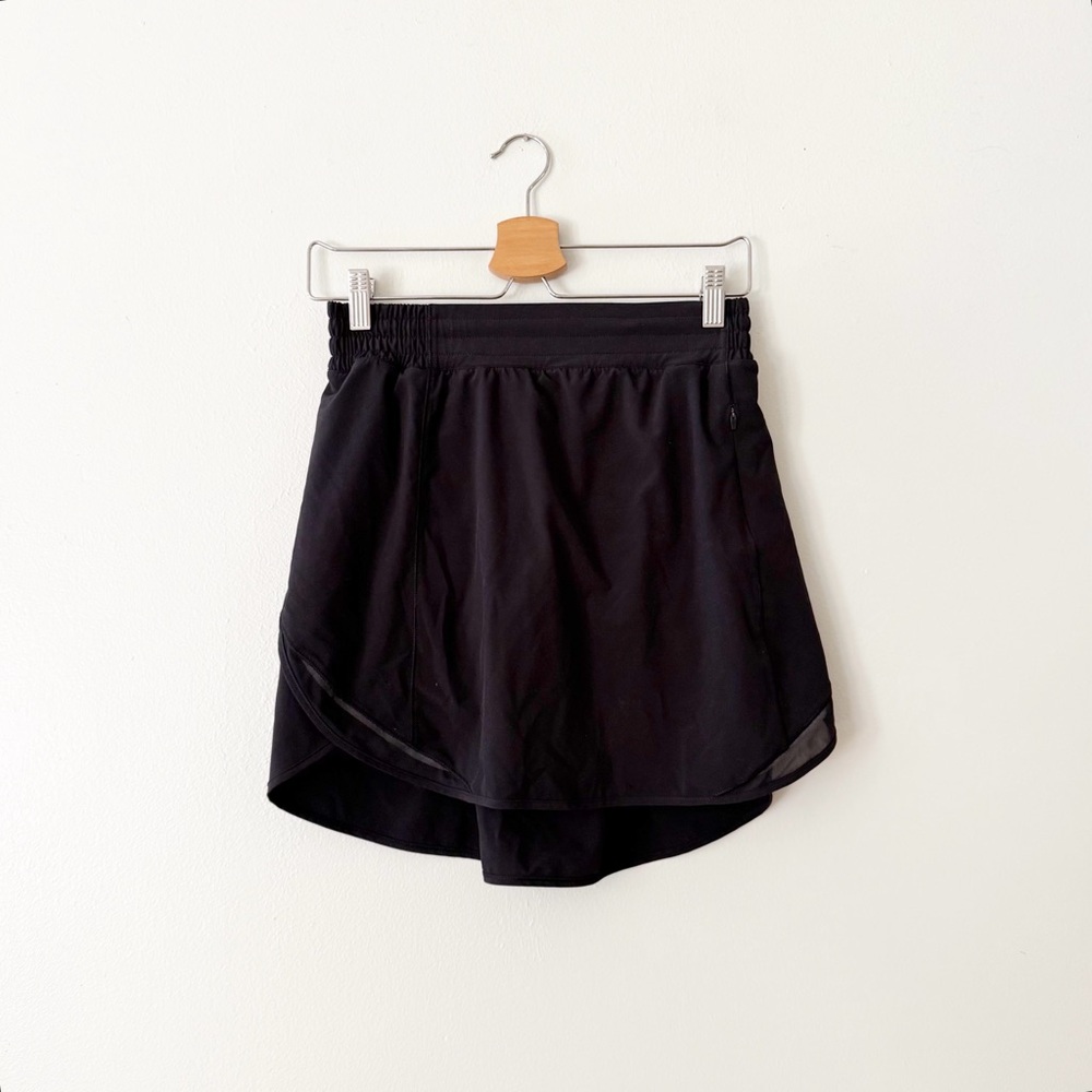 Lululemon Skirt Skort Women 6 Black Hotty Hot  High Rise Running Athletic Long.